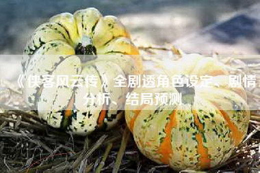 《侠客风云传》全剧透角色设定、剧情分析、结局预测