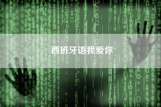 西班牙语我爱你