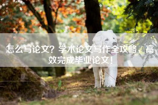 怎么写论文？学术论文写作全攻略，高效完成毕业论文！