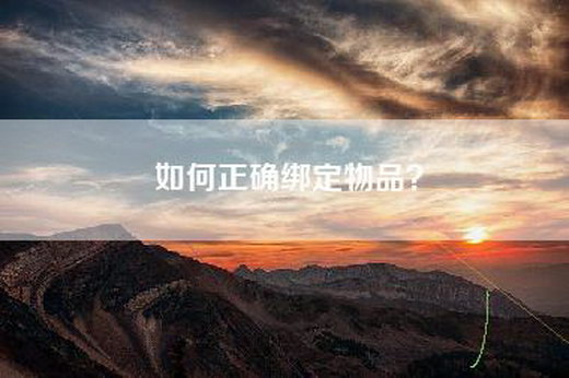 如何正确绑定物品？