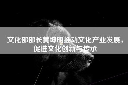 文化部部长黄坤明推动文化产业发展，促进文化创新与传承