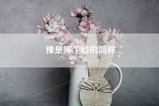 豫是哪个省的简称