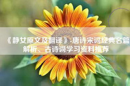 《静女原文及翻译》-唐诗宋词经典名篇解析、古诗词学习资料推荐