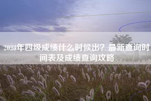 2023年四级成绩什么时候出？最新查询时间表及成绩查询攻略