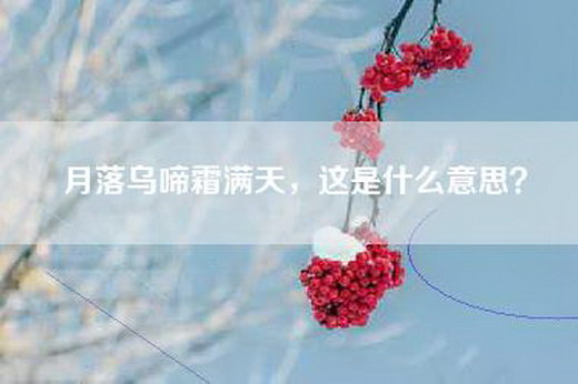 月落乌啼霜满天，这是什么意思？