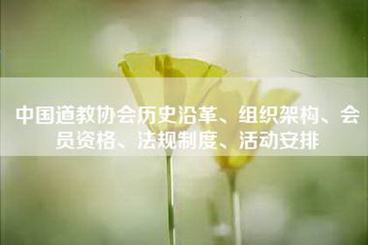 中国道教协会历史沿革、组织架构、会员资格、法规制度、活动安排