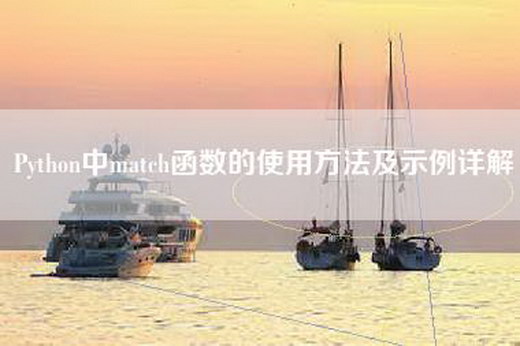 Python中match函数的使用方法及示例详解