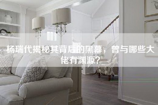 杨瑞代揭秘其背后的黑幕，曾与哪些大佬有渊源？