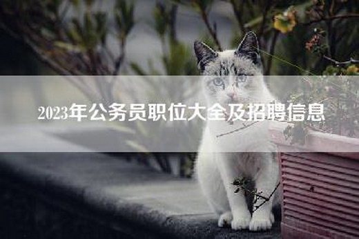 2023年公务员职位大全及招聘信息