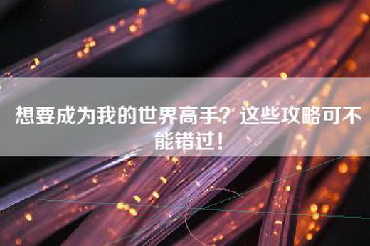 想要成为我的世界高手？这些攻略可不能错过！