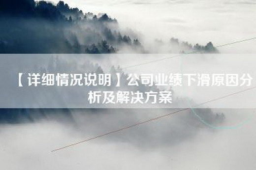 【详细情况说明】公司业绩下滑原因分析及解决方案