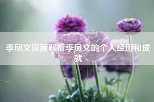 季凤文深度解析季凤文的个人经历和成就