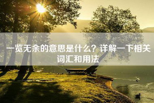 一览无余的意思是什么？详解一下相关词汇和用法