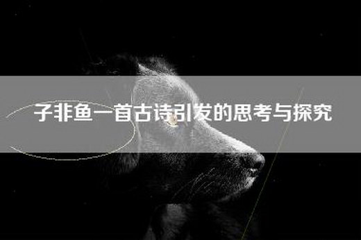 子非鱼一首古诗引发的思考与探究