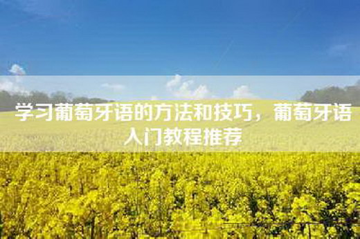 学习葡萄牙语的方法和技巧，葡萄牙语入门教程推荐