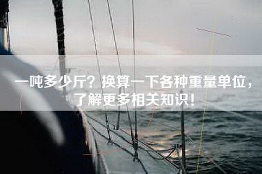 一吨多少斤？换算一下各种重量单位，了解更多相关知识！