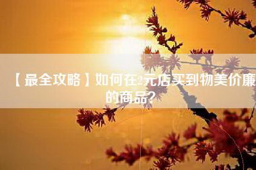 【最全攻略】如何在2元店买到物美价廉的商品？