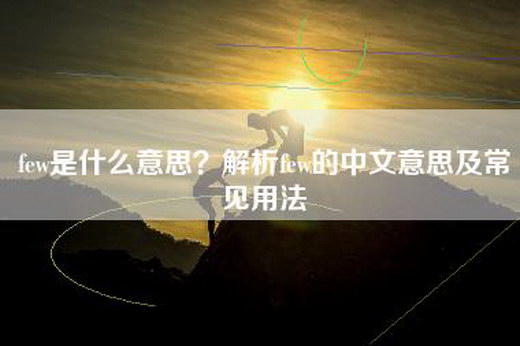 few是什么意思？解析few的中文意思及常见用法