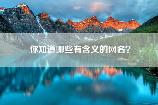 你知道哪些有含义的网名？
