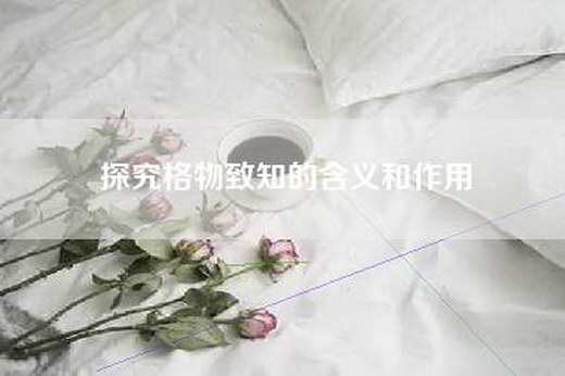 探究格物致知的含义和作用
