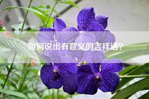 如何说出有意义的吉祥话？