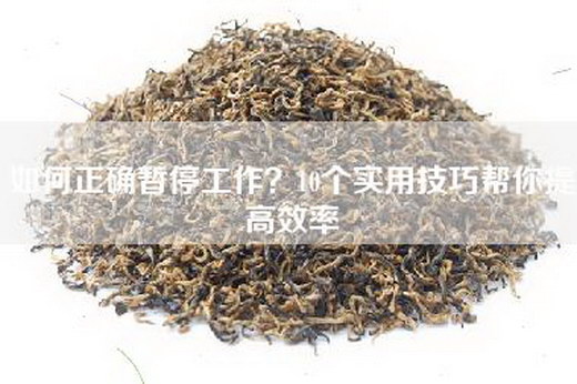 如何正确暂停工作？10个实用技巧帮你提高效率