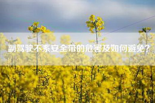 副驾驶不系安全带的危害及如何避免？