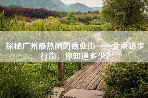 探秘广州最热闹的商业街——北京路步行街，你知道多少？