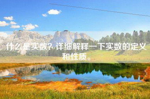 什么是实数?详细解释一下实数的定义和性质。 什么是实数?详细解释一下实数的定义和性质。