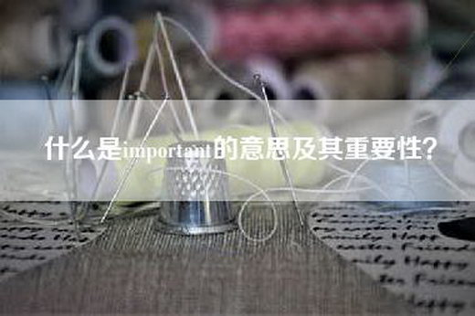 什么是important的意思及其重要性？