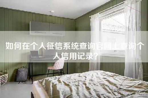 如何在个人征信系统查询官网上查询个人信用记录？