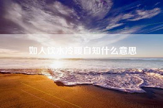 如人饮水冷暖自知什么意思