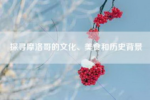 探寻摩洛哥的文化、美食和历史背景 探寻摩洛哥的文化、美食和历史背景