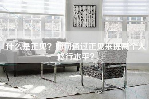 什么是正见？如何通过正见来提高个人修行水平？