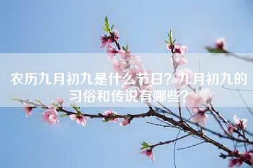 农历九月初九是什么节日？九月初九的习俗和传说有哪些？