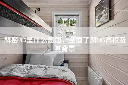 解密985是什么意思，全面了解985高校及其背景
