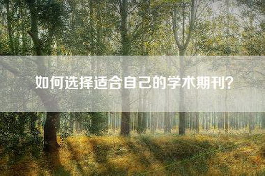 如何选择适合自己的学术期刊？